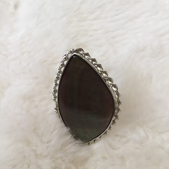 Silver Large Oval Shape Split Ring - Picture 6 of 8